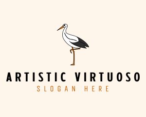 Wild Egret Bird  logo design