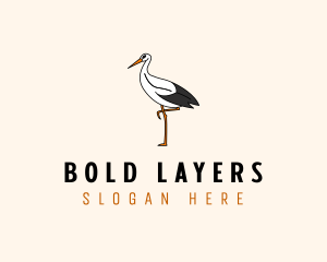 Wild Egret Bird  logo design