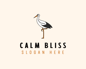 Wild Egret Bird  logo design