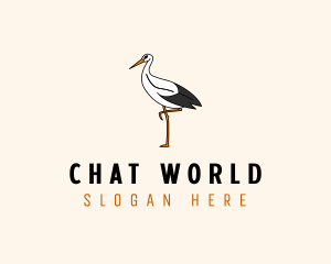 Wild Egret Bird  logo design