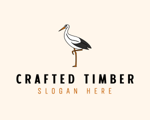 Wild Egret Bird  logo design