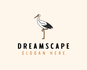 Wild Egret Bird  logo design