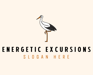 Wild Egret Bird  logo design