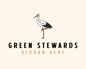 Wild Egret Bird  logo design