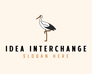 Wild Egret Bird  logo design