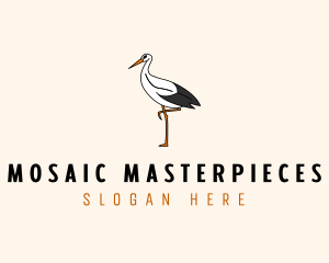 Wild Egret Bird  logo design