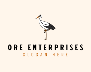 Wild Egret Bird  logo design