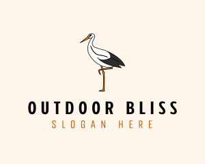 Wild Egret Bird  logo design