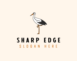 Wild Egret Bird  logo design