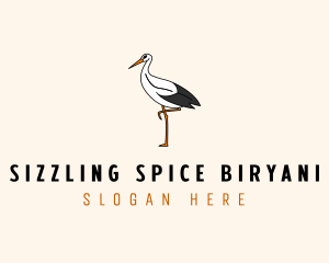 Wild Egret Bird  logo design