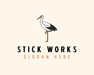 Wild Egret Bird  logo design