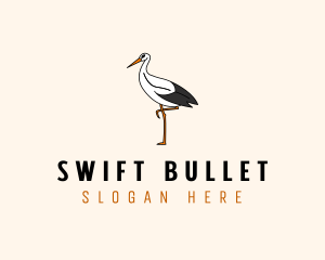 Wild Egret Bird  logo design