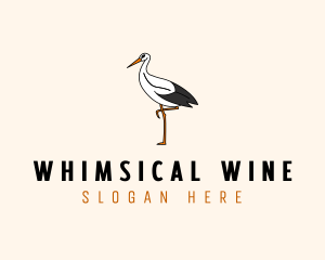 Wild Egret Bird  logo design