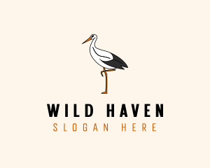 Wild Egret Bird  logo design