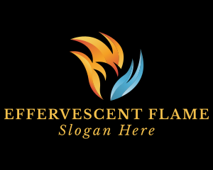 Heating Cooling Flame logo design