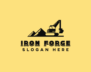 Industrial Mining Excavator logo design