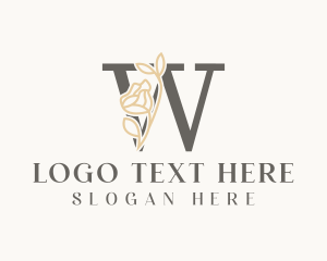 Luxury Floral Letter W logo