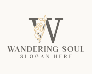 Luxury Floral Letter W logo design