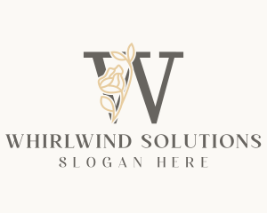 Luxury Floral Letter W logo design