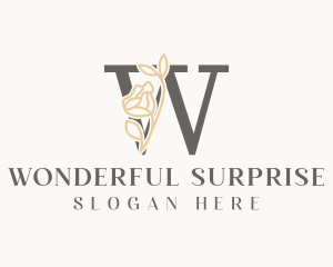 Luxury Floral Letter W logo design