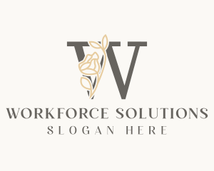 Luxury Floral Letter W logo design