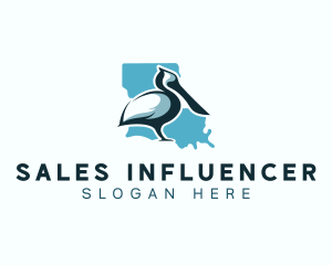 Louisiana Pelican Bird Logo