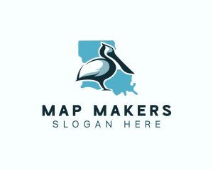 Louisiana Pelican Bird logo design