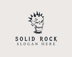 Gothic Punk Rocker Skull logo design