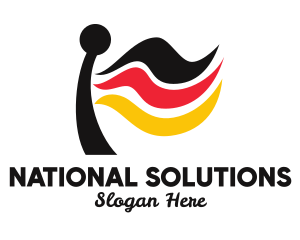 Germany Flag Flagpole  logo design