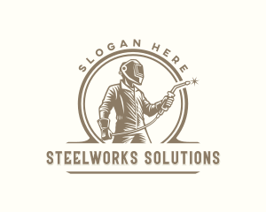 Industrial Steelworks Welder logo design