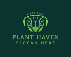 Leaf Planting Shovel logo design