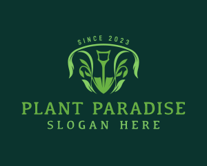 Leaf Planting Shovel logo design