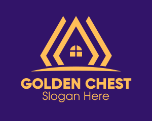 Golden Real Estate House logo design