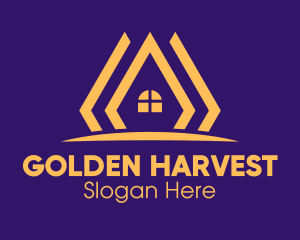 Golden Real Estate House logo design