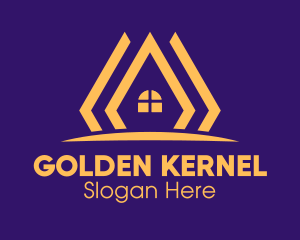 Golden Real Estate House logo design