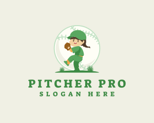Baseball Kid Pitcher logo