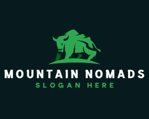 Bison Nature Mountain logo design