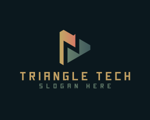 Triangle Play Letter N logo