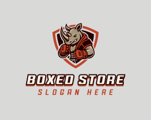 Rhino Boxing Fighter logo design