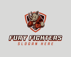 Rhino Boxing Fighter logo design