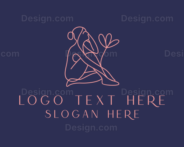 Beauty Nude Woman Flower Logo