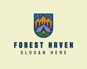 Outdoor Forest Camping logo design