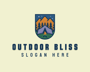 Outdoor Forest Camping logo design