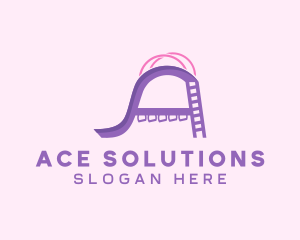 Playground Slide Letter A logo design