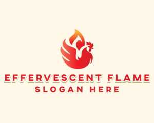 Flame Barbecue Chicken logo design