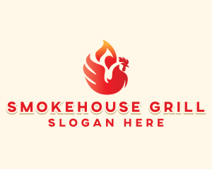 Flame Barbecue Chicken logo