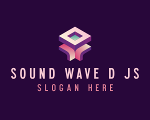 Gradient 3D Cube logo design