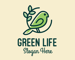 Cute Green Bird logo
