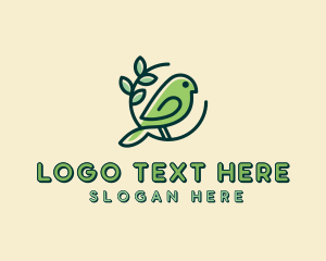 Cute Green Bird logo