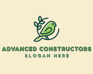 Cute Green Bird logo design